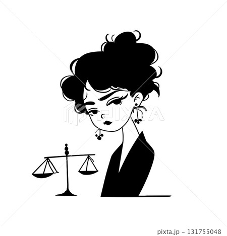 Lawyer. Lawyer simple black and white line art vector logo 131755048