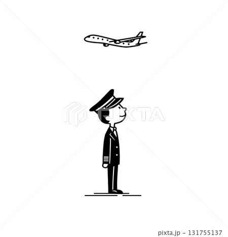 Flight Attendant. Flight Attendant simple black and white line art vector logo Flight Attendant. Flight Attendant simple black and white line art vector logo 131755137