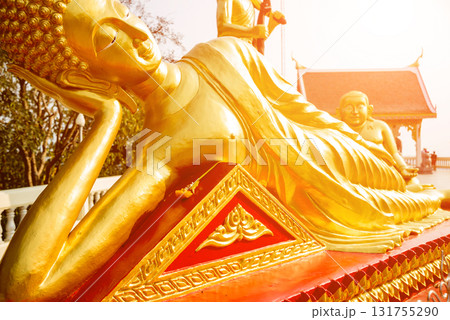 Symbols of Buddhism. South-Eastern Asia. Details of buddhist temple in Thailand. 131755290