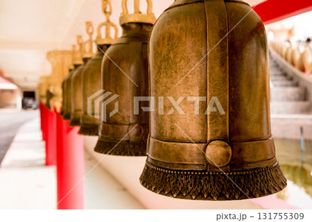 Symbols of Buddhism. Bells. South-Eastern Asia.  131755309