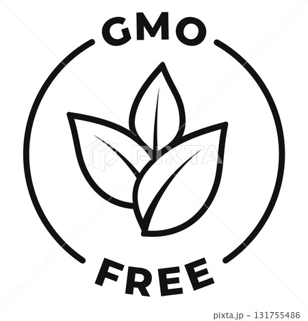 GMO free icon. Non GMO label. Ecological vector illustration for organic product packaging isolated. 131755486