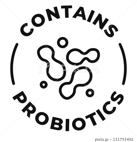 Contains probiotics icon. Contains prebiotics label. Healthy flora vector illustration for product packaging logo, sign, symbol or emblem. 131755492