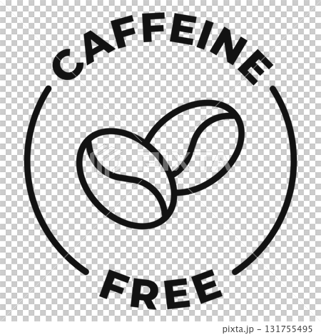 Caffeine free icon. No allergen vector illustration for product packaging logo, sign, symbol or emblem. Caffeine free icon. No allergen vector illustration for product packaging logo, sign, symbol or emblem. 131755495