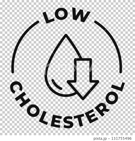 Low cholesterol icon. Zero fat badge. Low cholesterol icon. Zero fat badge. 131755496