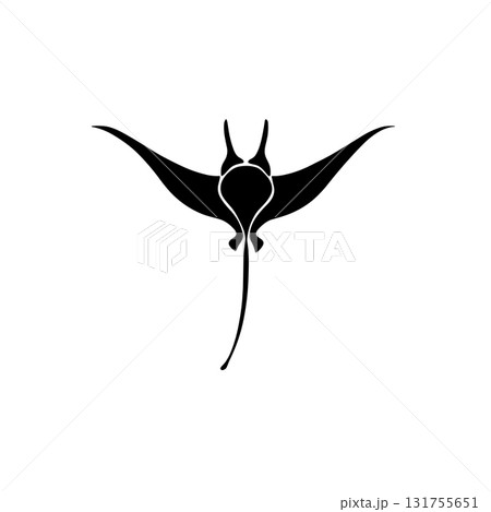 Manta Ray. Manta Ray simple black and white line art vector logo Manta Ray. Manta Ray simple black and white line art vector logo 131755651