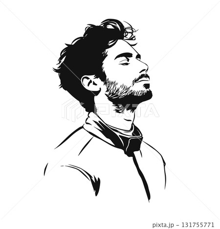 Race Car Driver. Race Car Driver simple black and white line art vector logo Race Car Driver. Race Car Driver simple black and white line art vector logo 131755771