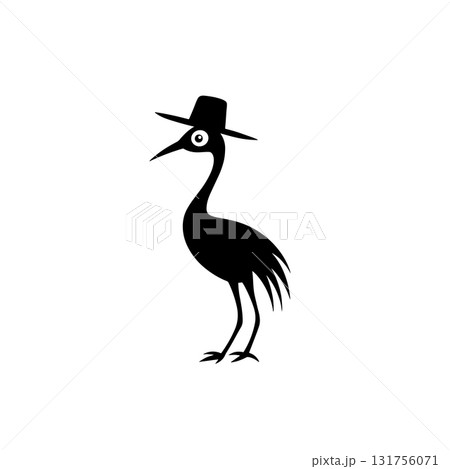 Cassowary. Cassowary simple black and white line art vector logo Cassowary. Cassowary simple black and white line art vector logo 131756071