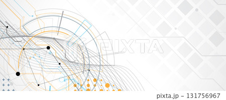 Scientific circle design with technical vector elements technology data background Scientific circle design with technical vector elements technology data background 131756967