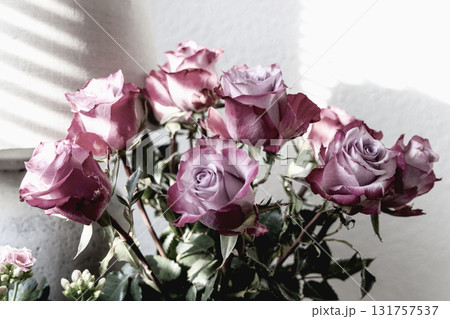 Romantic bouquet of beautiful fresh roses Romantic bouquet of beautiful fresh roses 131757537