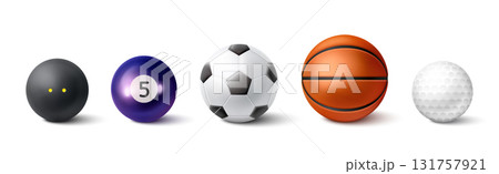 Realistic sport ball collection 131757921