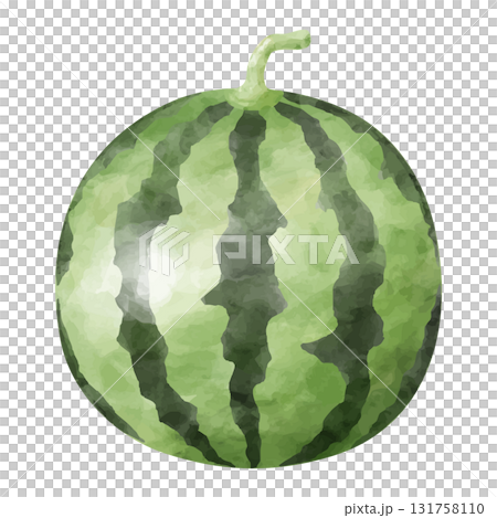 水彩風格的新鮮西瓜插圖 131758110