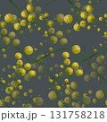 Beautiful olive and green berries with splashes on a branch seamless floral botanical pattern. Digital watercolor 131758218