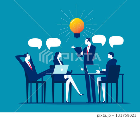Brainstorming. Business people discussing idea on  board meeting in office 131759023