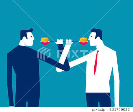 Corruption. Two business person or politicians are fighting over money 131759026