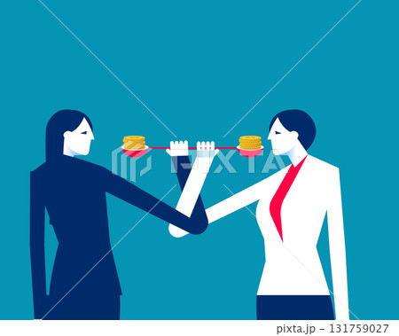 Corruption. Two business person or politicians are fighting over money 131759027