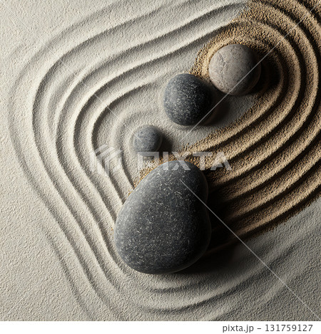 砂と石のアート：シンプルな癒しのデザイン 131759127
