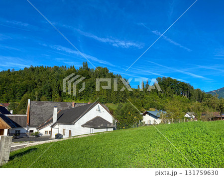 Traditional European Village with Charming Houses in Mountain Nature 131759630