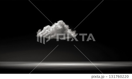 黒背景に浮かぶ立体的な雲 131760220
