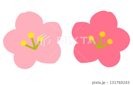 桃の花　梅の花　和柄 131760283