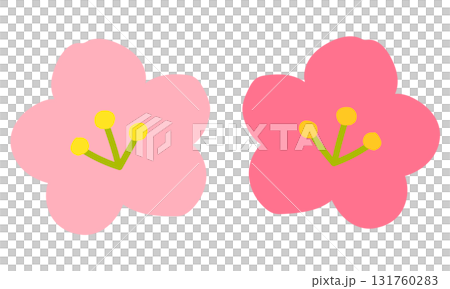 桃の花　梅の花　和柄 131760283