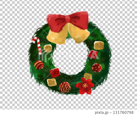 Watercolor stylish Christmas wreath illustration Watercolor stylish Christmas wreath illustration 131760798