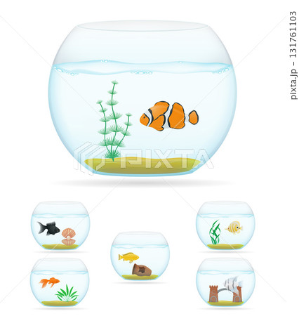 fish in a transparent aquarium home decorative cartoon stock vector illustration fish in a transparent aquarium home decorative cartoon stock vector illustration 131761103