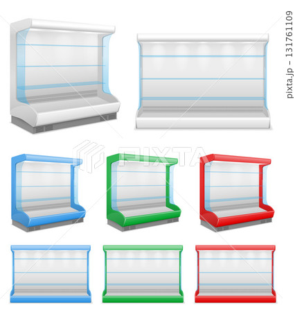 commercial refrigerator for market cooling and preserving food cartoon stock vector illustration 131761109