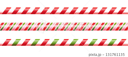 Candy cane border christmas decoration, holiday sweet seamless decor.Stripes green, red and pink color, thin and thick. Retro stick, lollipop, candycane. Candy cane border christmas decoration, holiday sweet seamless decor.Stripes green, red and pink color, thin and thick. Retro stick, lollipop, candycane. 131761135