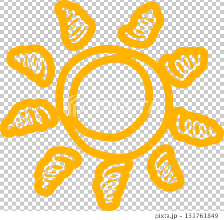 Sun symbols hand drawn, sunshine, sunset, sunlight 131761849