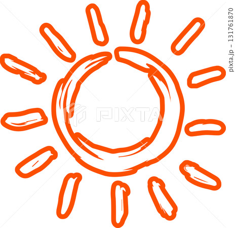 Sun symbols hand drawn, sunshine, sunset, sunlight 131761870