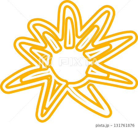 Sun symbols hand drawn, sunshine, sunset, sunlight 131761876