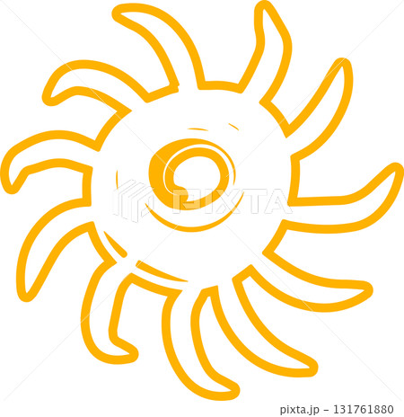Sun symbols hand drawn, sunshine, sunset, sunlight 131761880