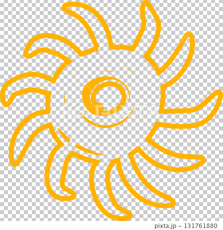 Sun symbols hand drawn, sunshine, sunset, sunlight 131761880