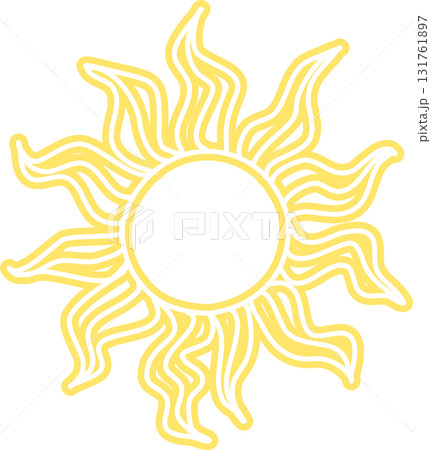 Sun symbols hand drawn, sunshine, sunset, sunlight 131761897