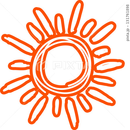 Sun symbols hand drawn, sunshine, sunset, sunlight 131761898
