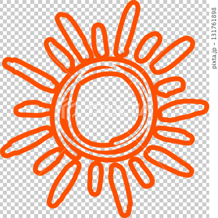 Sun symbols hand drawn, sunshine, sunset, sunlight 131761898