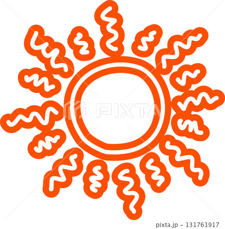 Sun symbols hand drawn, sunshine, sunset, sunlight 131761917