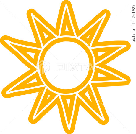 Sun symbols hand drawn, sunshine, sunset, sunlight 131761925