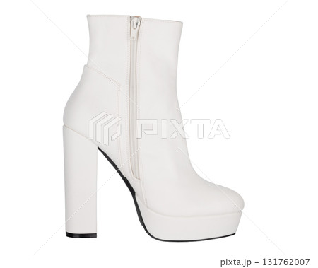 White high heel platform ankle boot 131762007