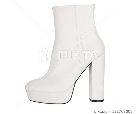 White high heel ankle boot without zipper 131762009