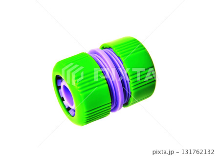 hose connector white background close-up 131762132