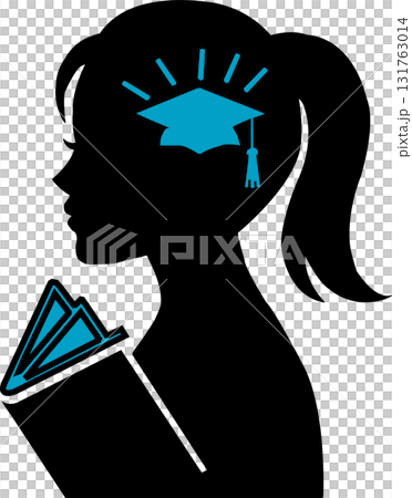 education and travel icon showing graduation cap and paper airplane inside human head silhouette education and travel icon showing graduation cap and paper airplane inside human head silhouette 131763014