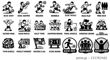 サッカーアイコンセット、Soccer Icon Set  131763482