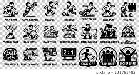サッカーアイコンセット、Soccer Icon Set  131763482