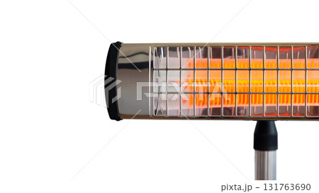 Hot electric infrared heater isolated on white background front view Hot electric infrared heater isolated on white background front view 131763690