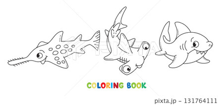 Sea theme. Sharks coloring book set 131764111
