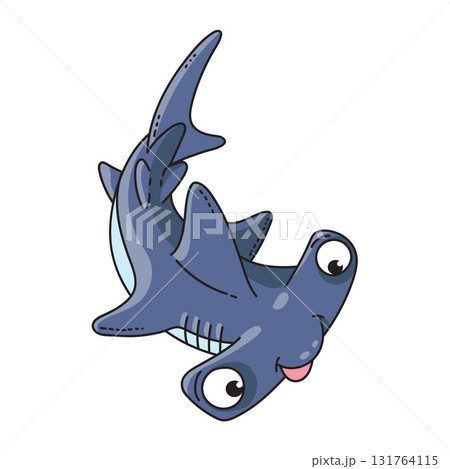 Hammerhead shark vector illustration. Sea theme 131764115