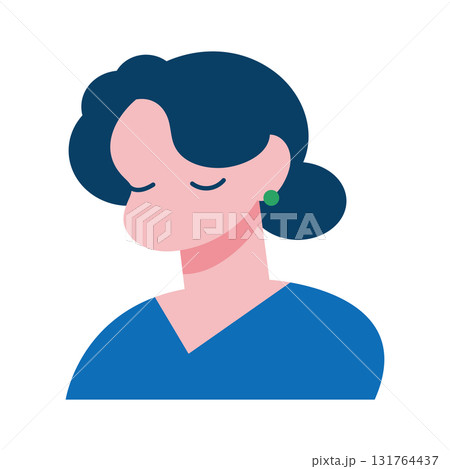 女性のシンプルな上半身のイラスト素材 女性のシンプルな上半身のイラスト素材 131764437