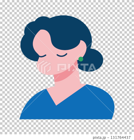 Simple illustration material of a woman's upper body Simple illustration material of a woman's upper body 131764437