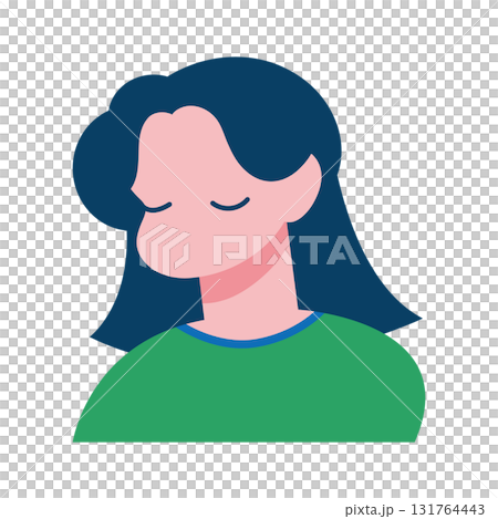 Simple illustration material of a woman's upper body Simple illustration material of a woman's upper body 131764443